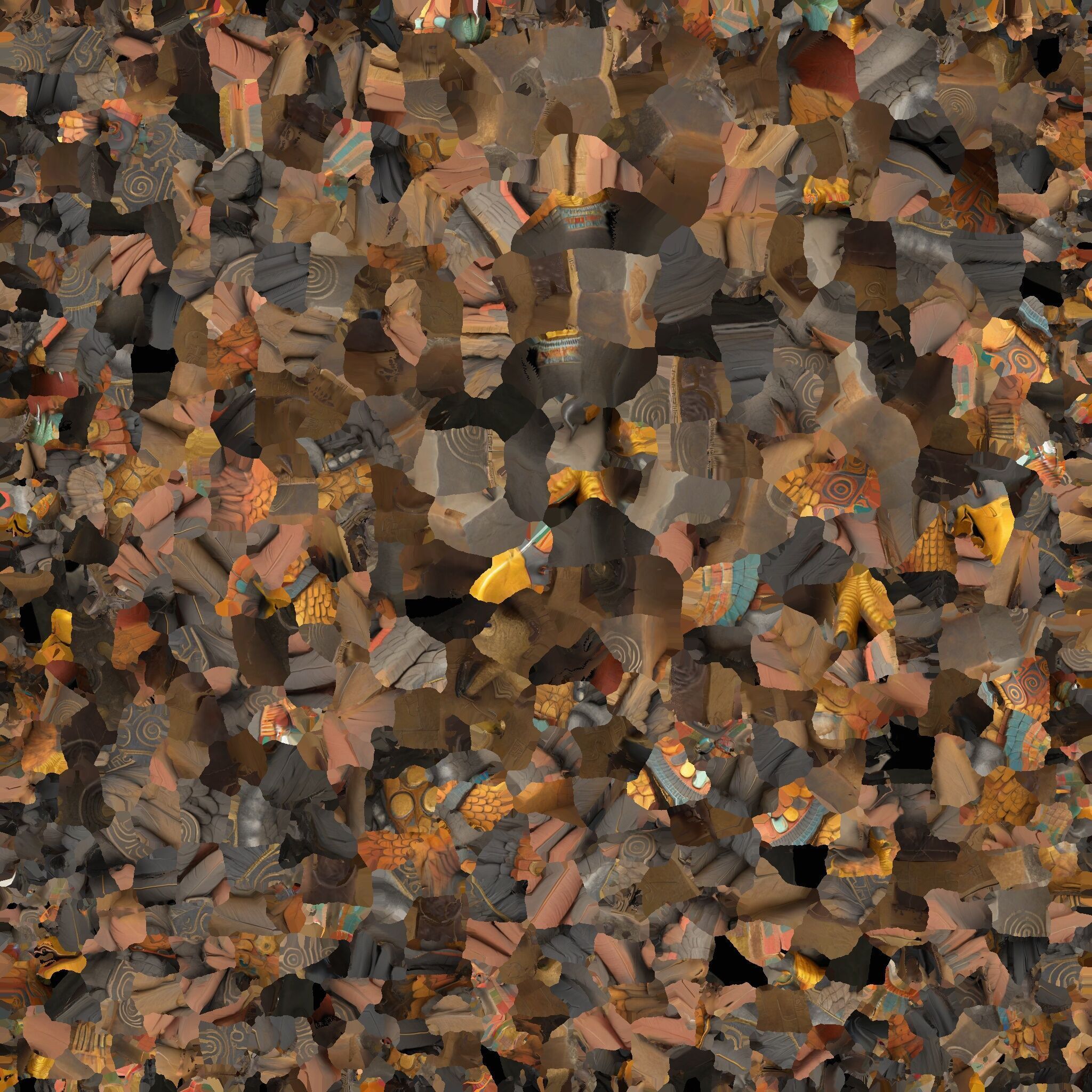 Rooster Statue Low-poly 3D model_9