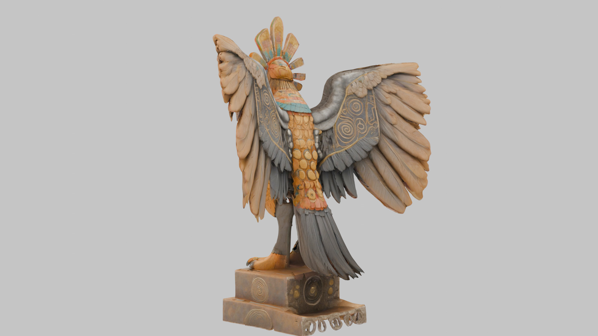 Rooster Statue Low-poly 3D model_5