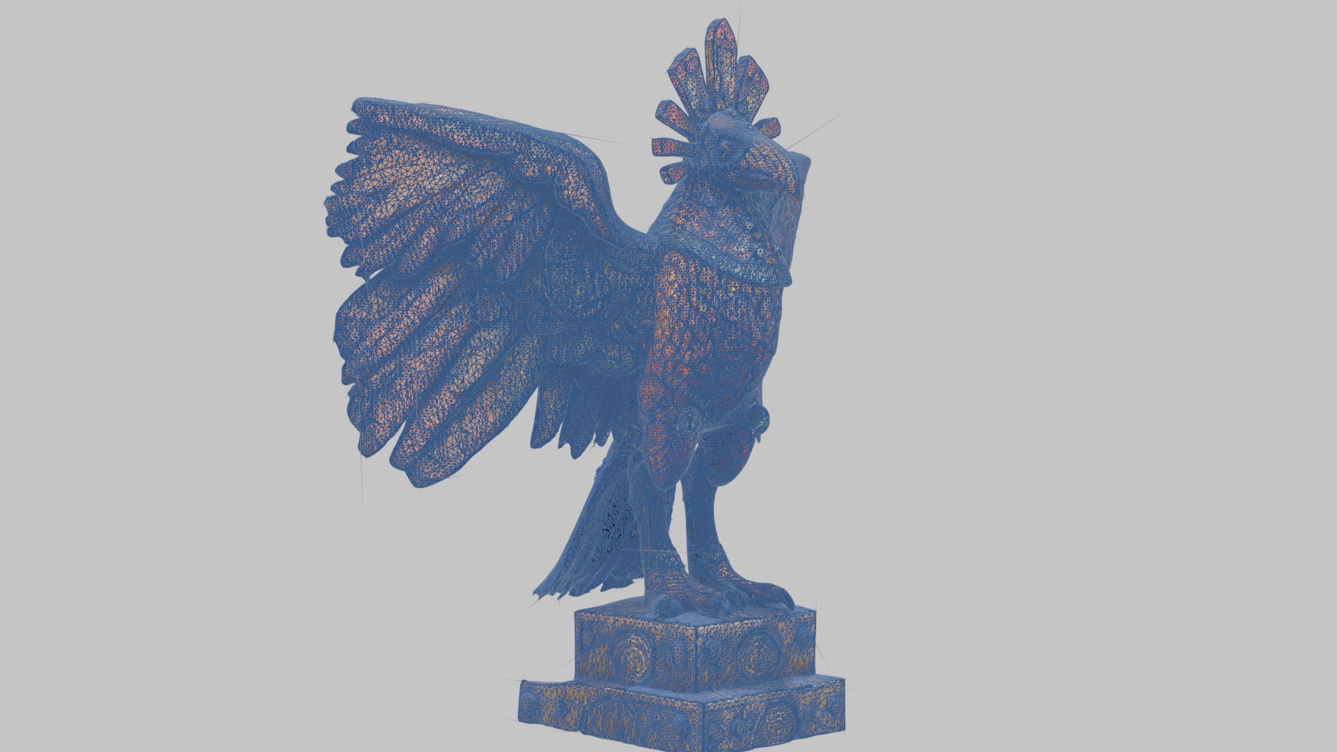 Rooster Statue Low-poly 3D model_12