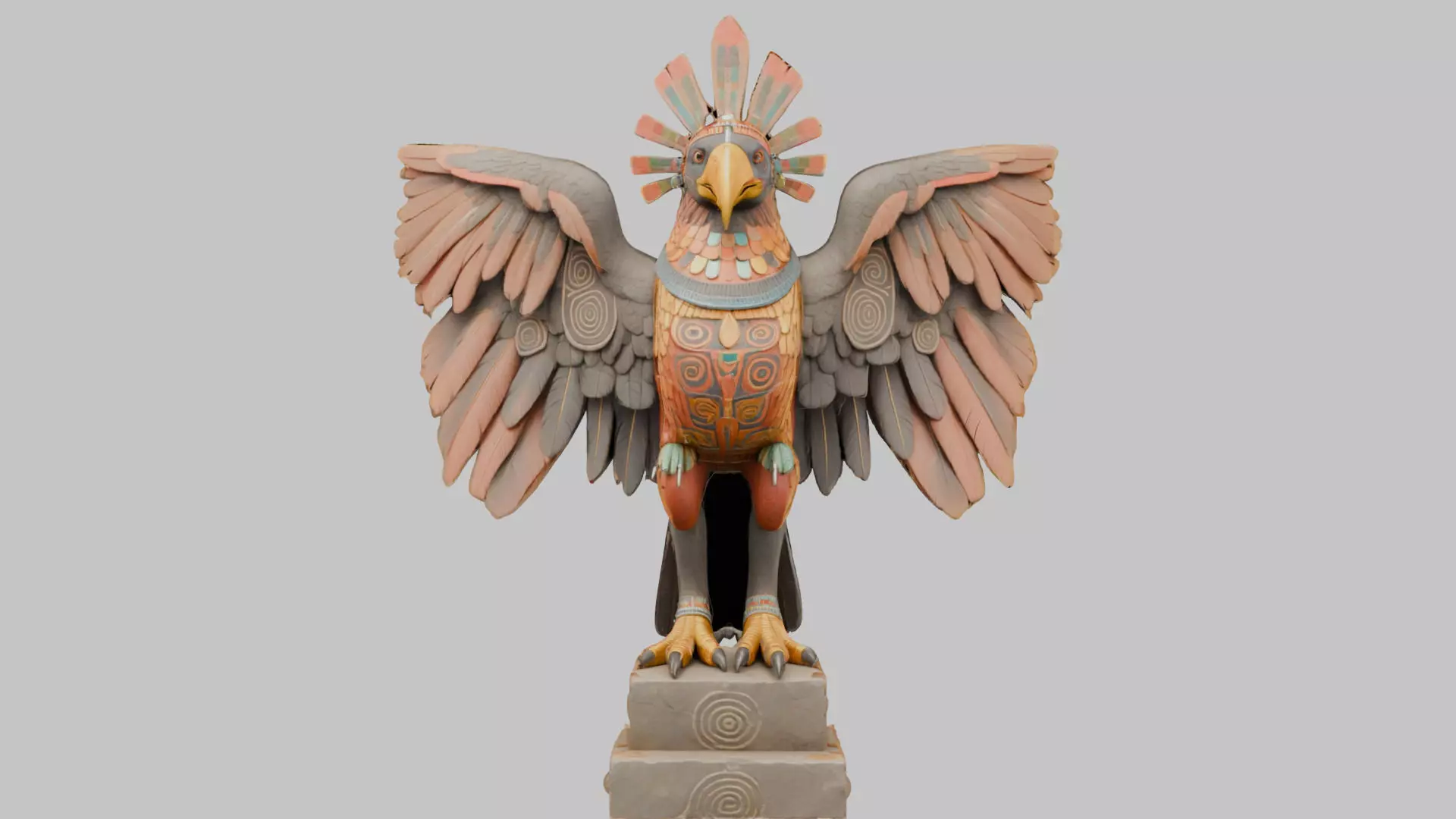 Rooster Statue Low-poly 3D model_0