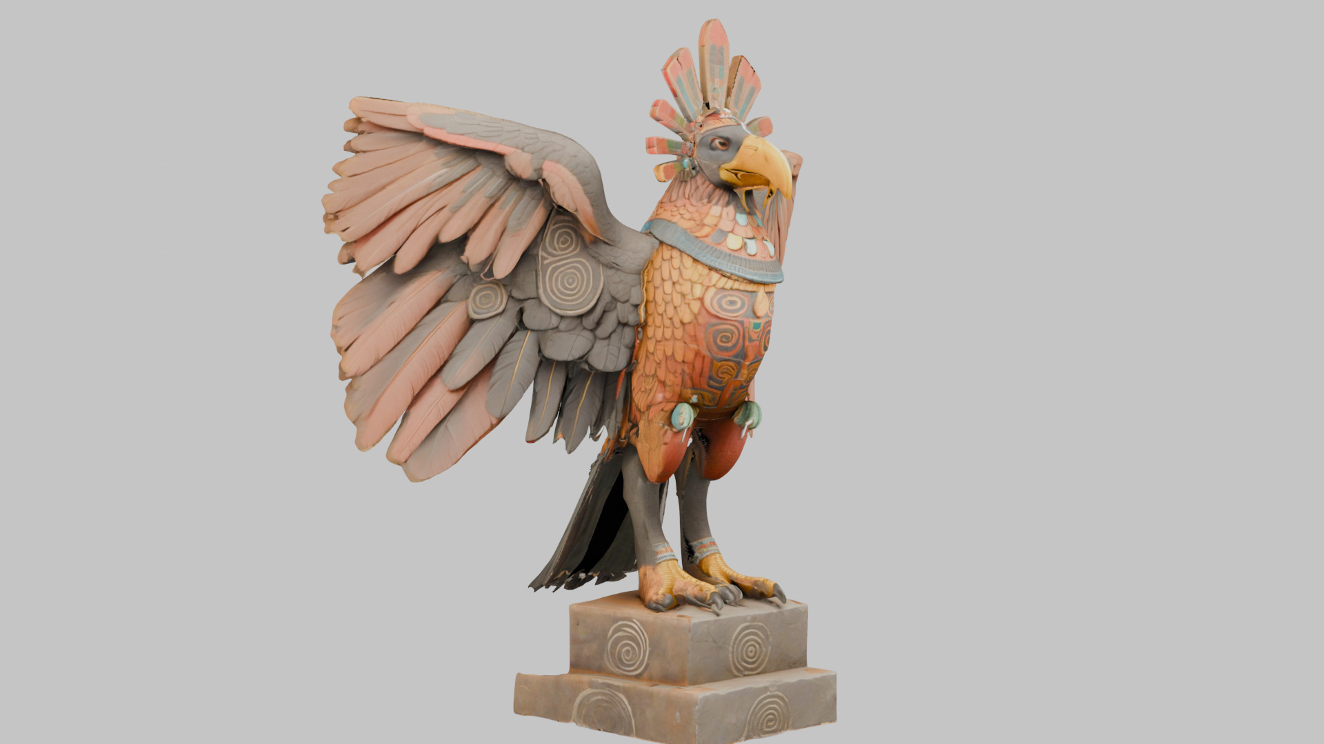 Rooster Statue Low-poly 3D model_1
