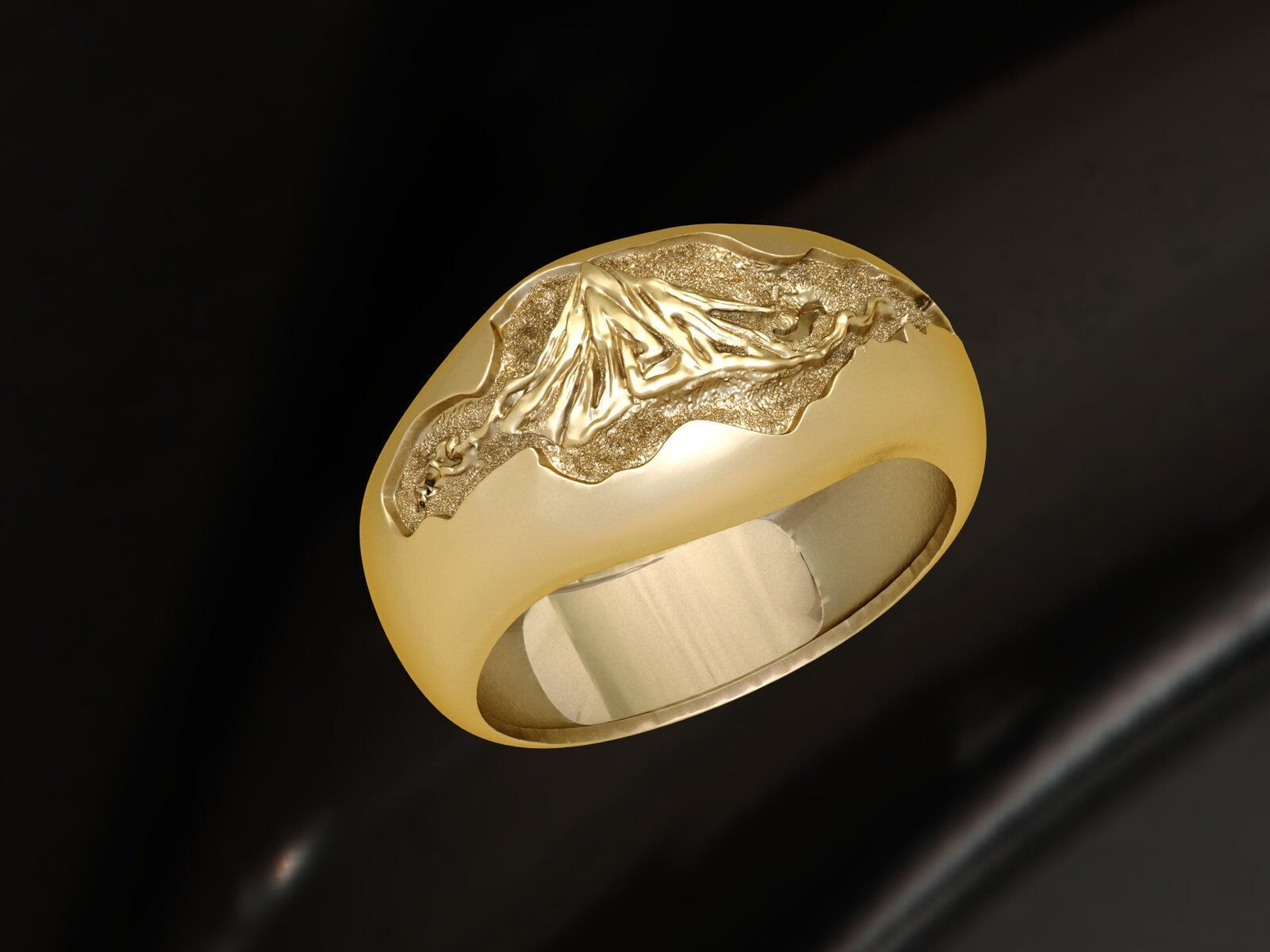3D Mountain Ring STL Model for Nature Lovers Outdoor Gifts 3D print model_1