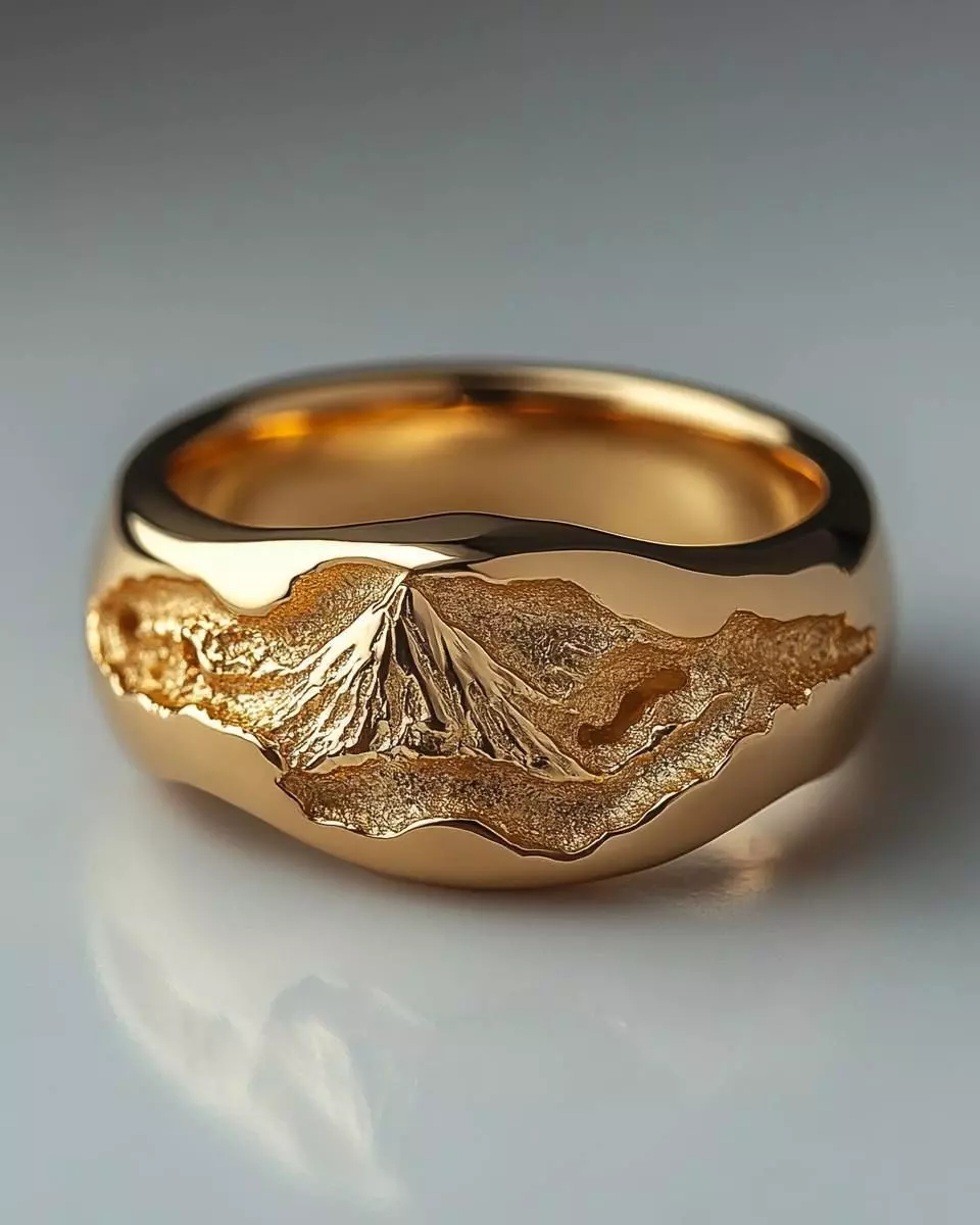 3D Mountain Ring STL Model for Nature Lovers Outdoor Gifts 3D print model_0