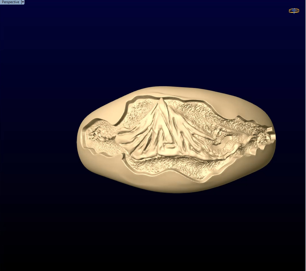 3D Mountain Ring STL Model for Nature Lovers Outdoor Gifts 3D print model_2