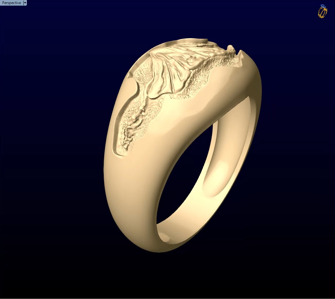 3D Mountain Ring STL Model for Nature Lovers Outdoor Gifts 3D print model_5