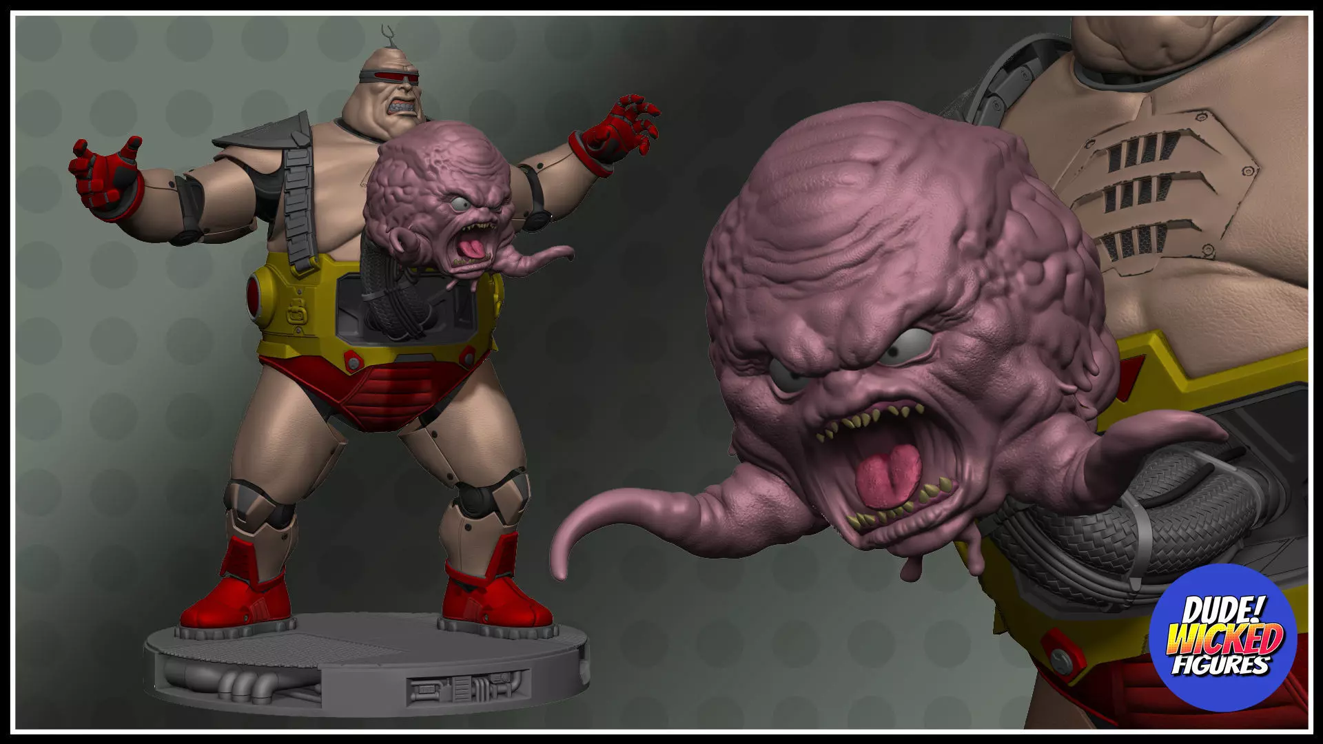 Krang with Android Body Deluxe Custom Figure 3D print model