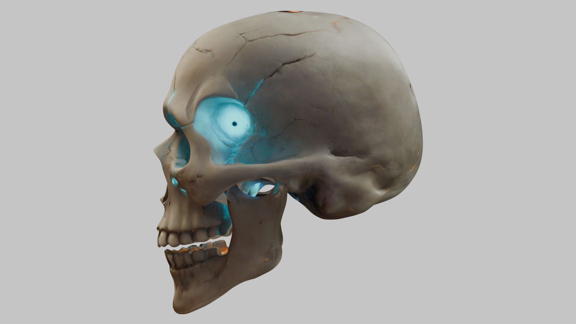 Stylized Magical Skull Low-poly 3D model_6