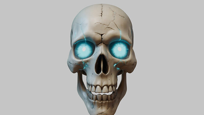 Stylized Magical Skull Low-poly 3D model