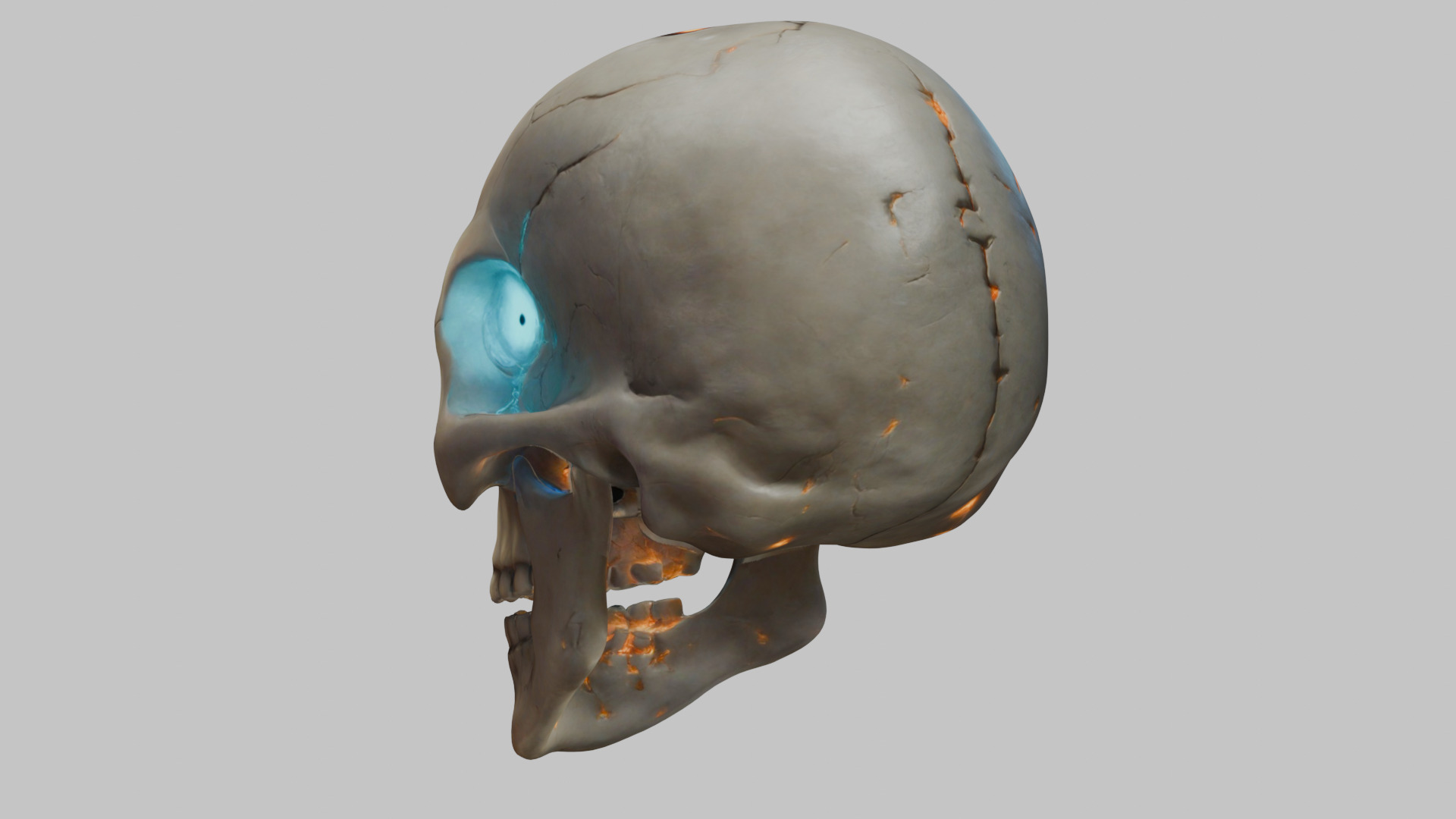 Stylized Magical Skull Low-poly 3D model_5