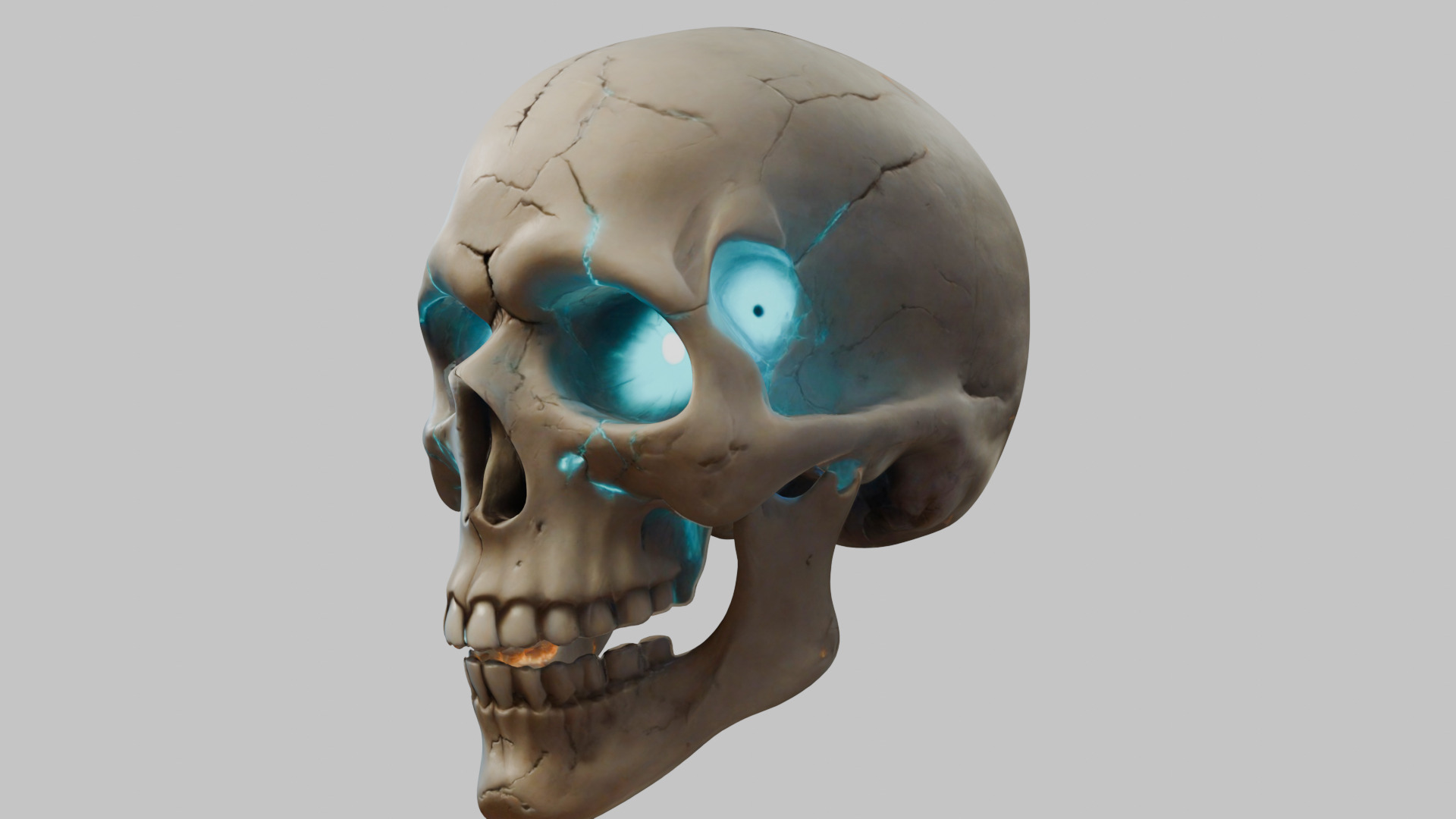 Stylized Magical Skull Low-poly 3D model_7