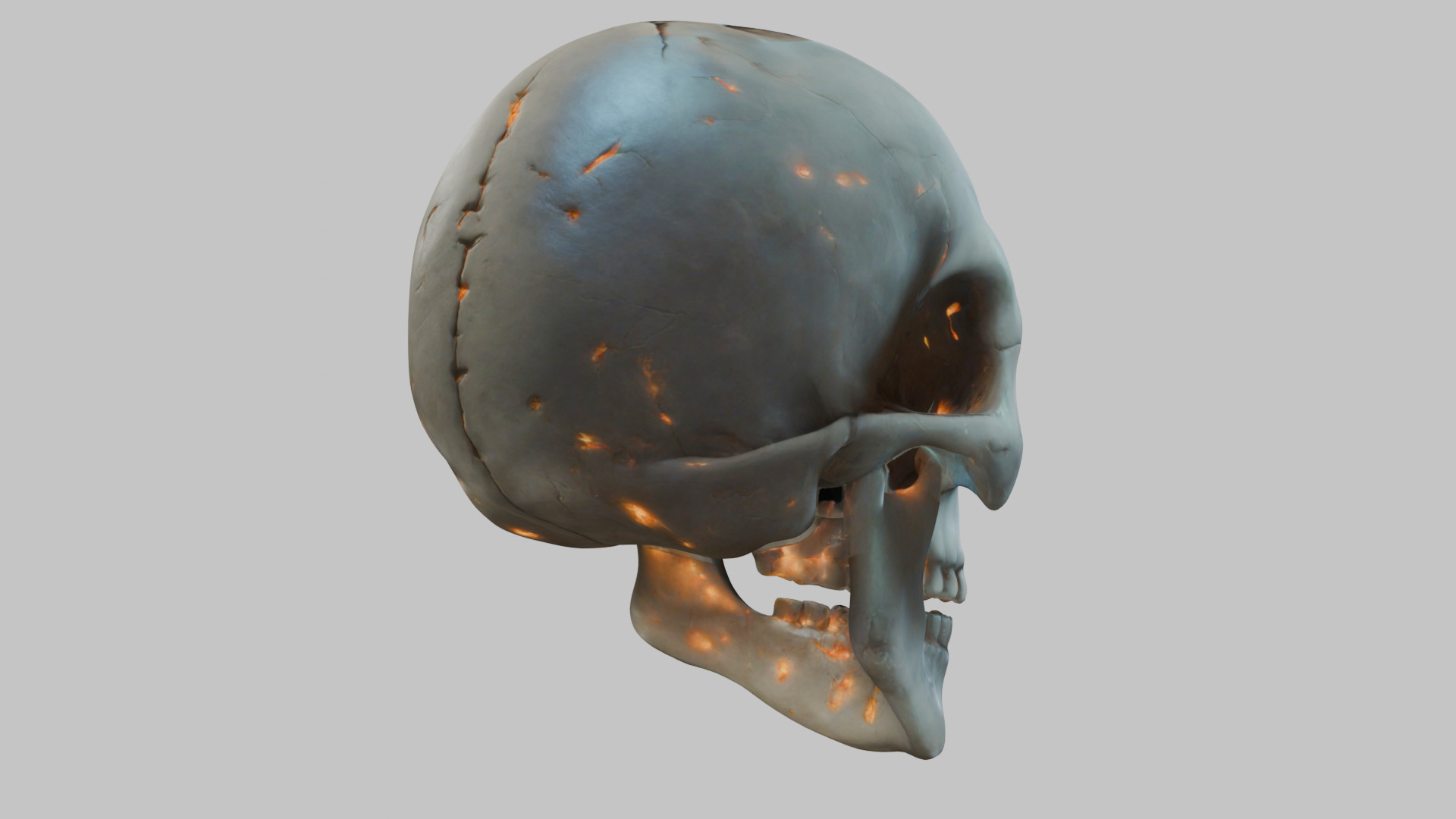Stylized Magical Skull Low-poly 3D model_3