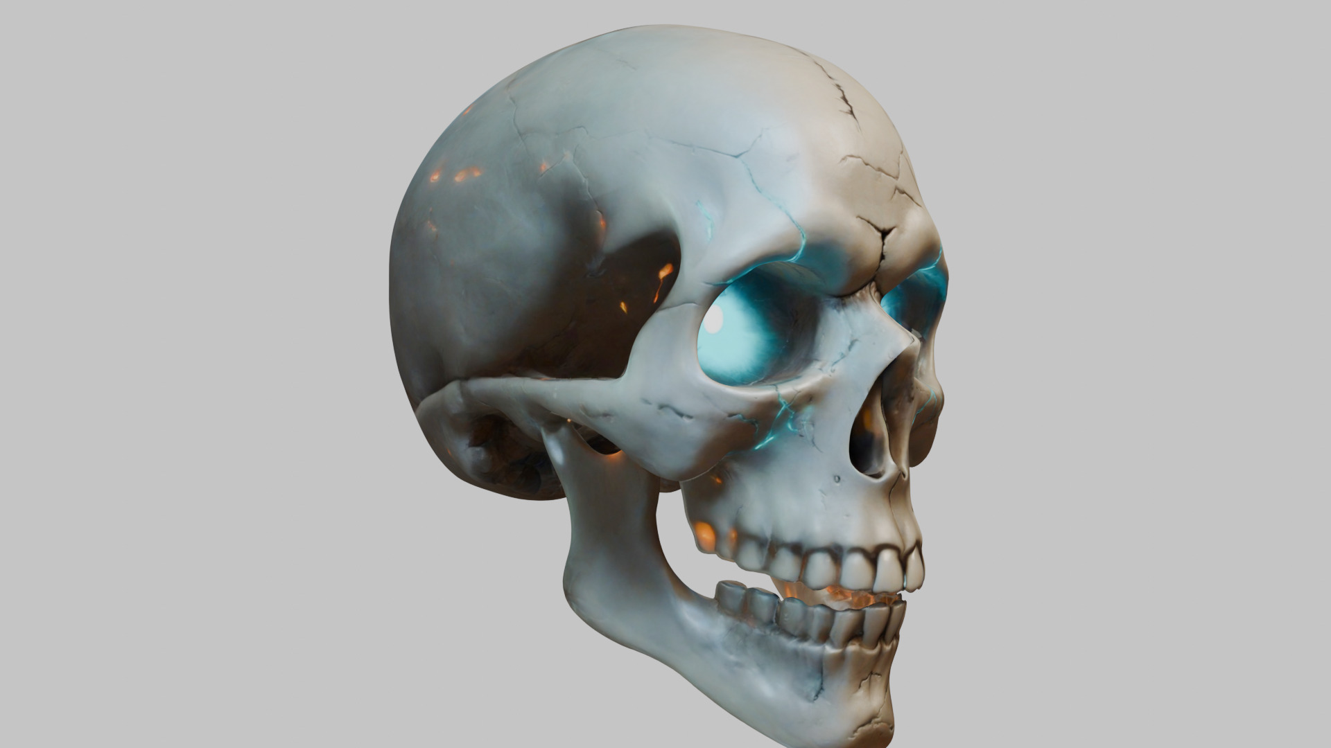 Stylized Magical Skull Low-poly 3D model_1