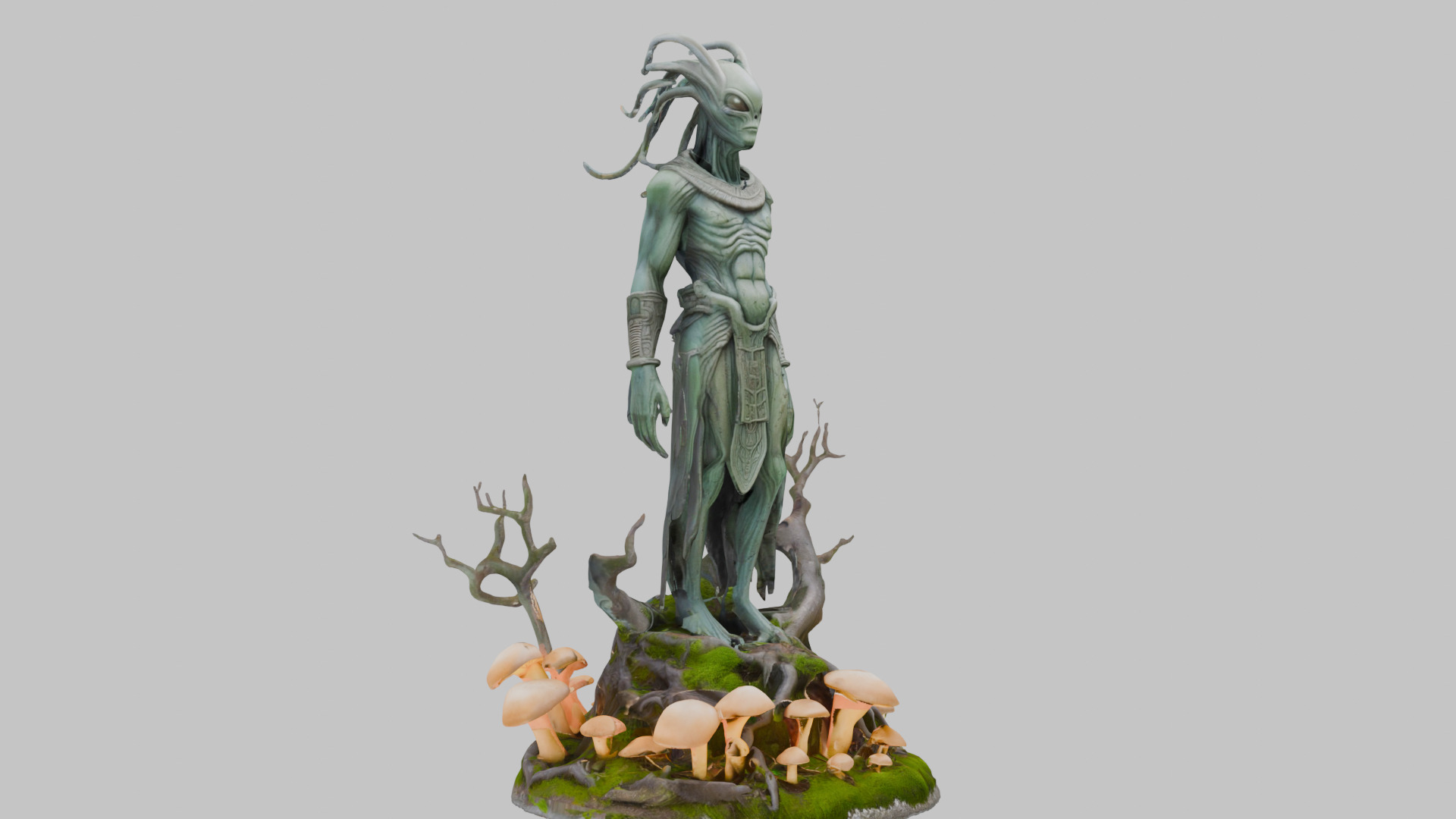 Ancient Greek Goddess Statue 3D Model Low-poly 3D model_1