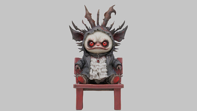 Spiky Goblin Plushie Low-poly 3D model