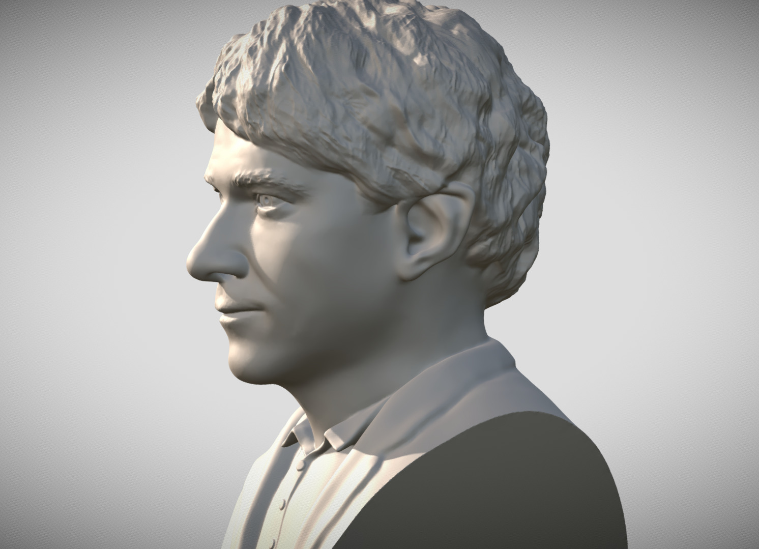 Bilbo Baggins Hobbit bust for 3D printing 3D print model_3