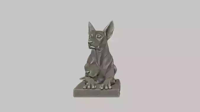 3D Model of a Noble Guardian Dog Statue