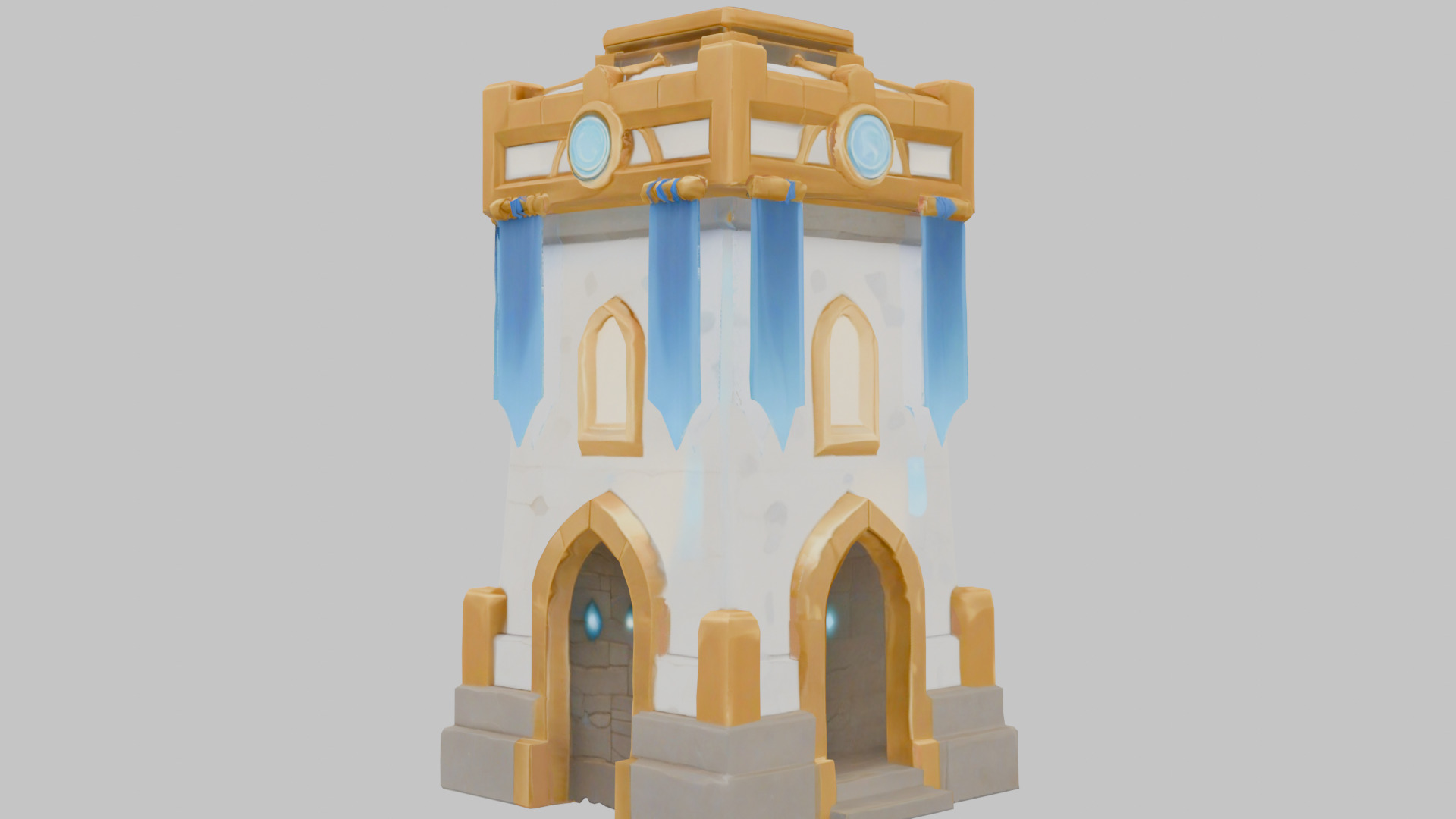 Fantasy Medieval Tower 3D Model Low-poly 3D model_5
