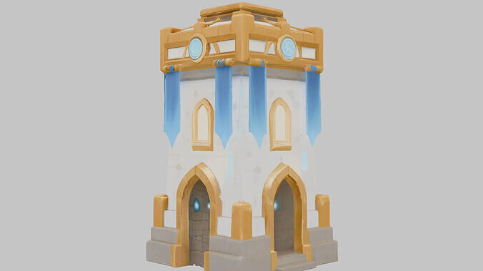 Fantasy Medieval Tower 3D Model Low-poly 3D model 6