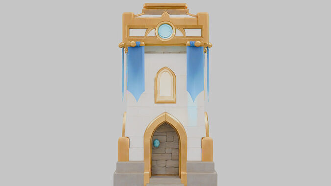 Fantasy Medieval Tower 3D Model Low-poly 3D model 2