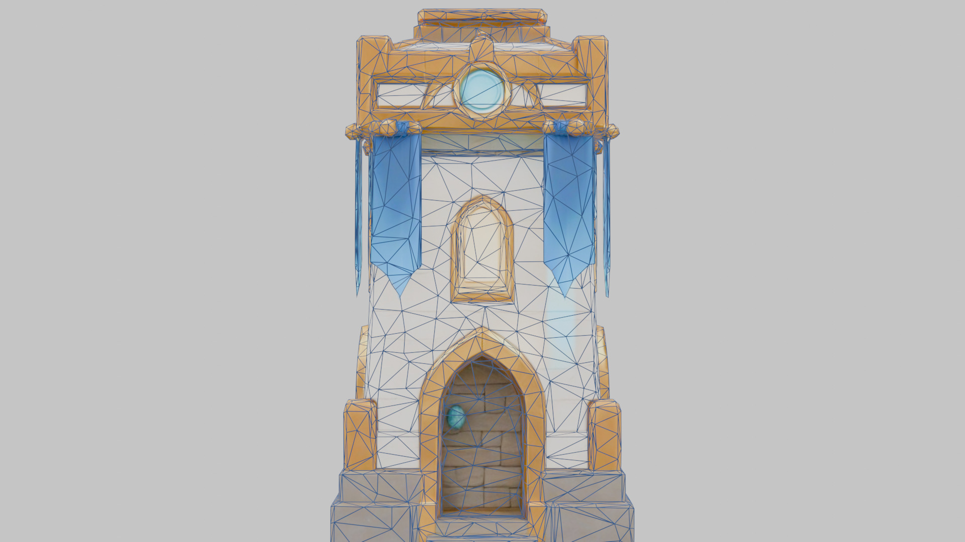 Fantasy Medieval Tower 3D Model Low-poly 3D model_11