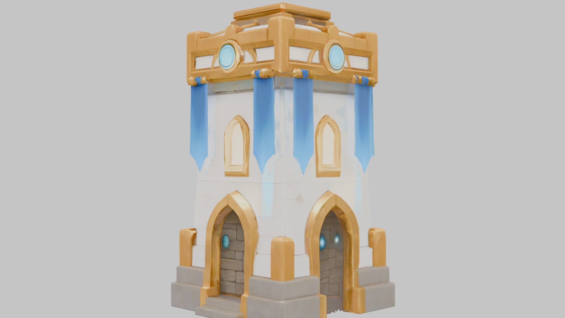 Fantasy Medieval Tower 3D Model Low-poly 3D model_7