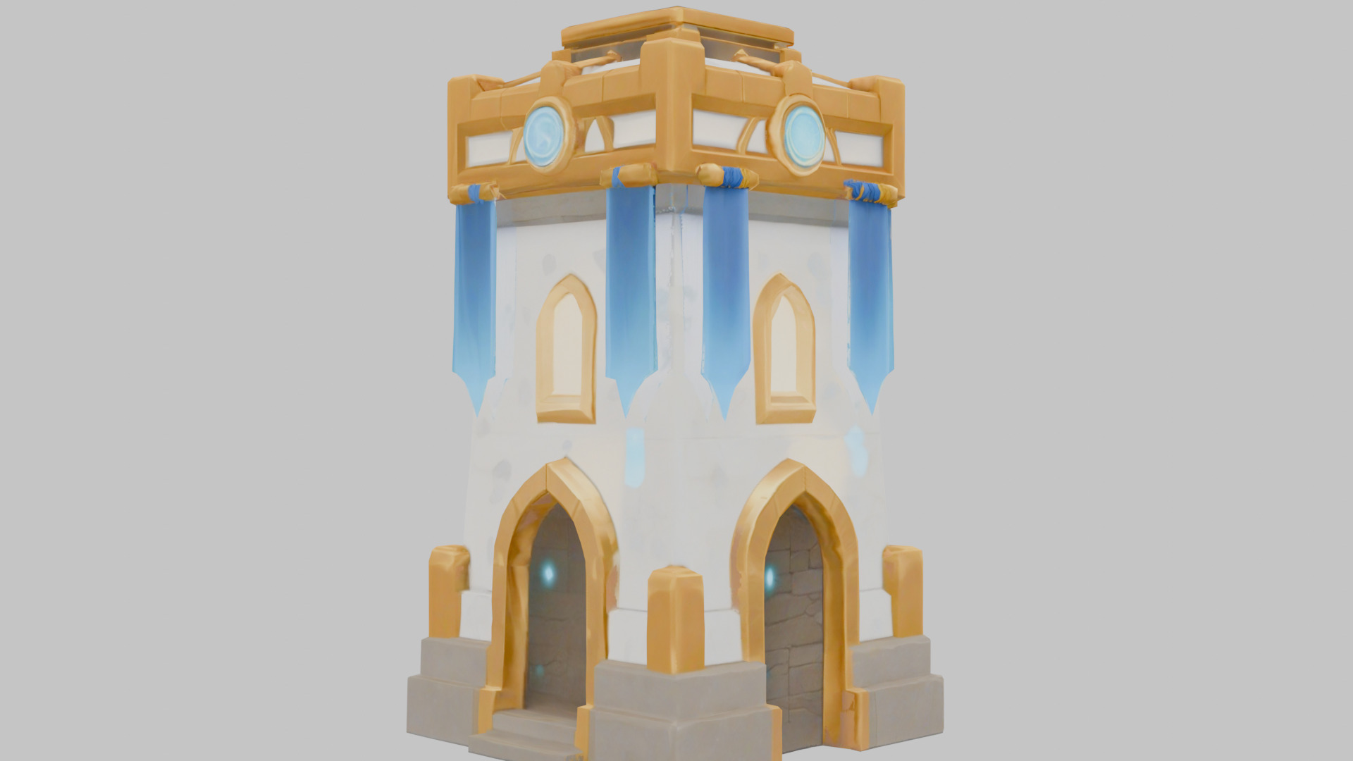 Fantasy Medieval Tower 3D Model Low-poly 3D model_3