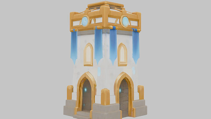 Fantasy Medieval Tower 3D Model Low-poly 3D model 4