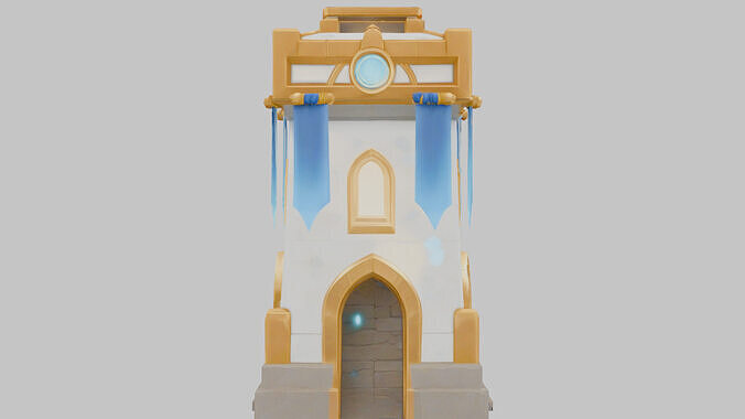 Fantasy Medieval Tower 3D Model Low-poly 3D model 3