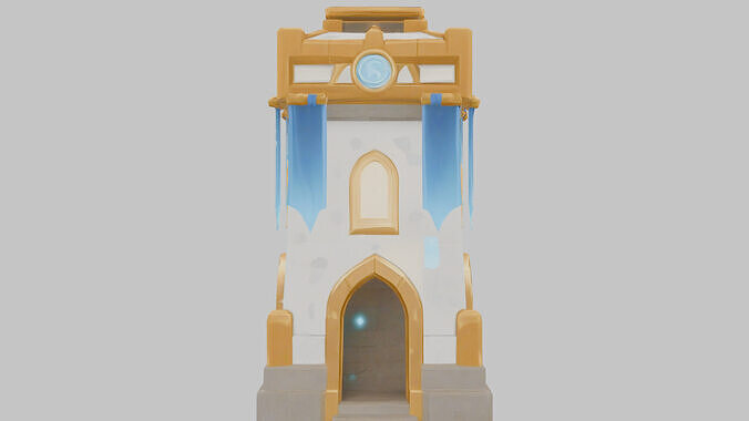Fantasy Medieval Tower 3D Model Low-poly 3D model 5