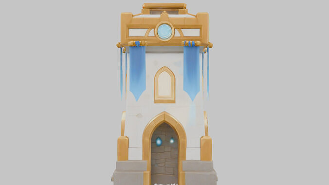 Fantasy Medieval Tower 3D Model Low-poly 3D model 7