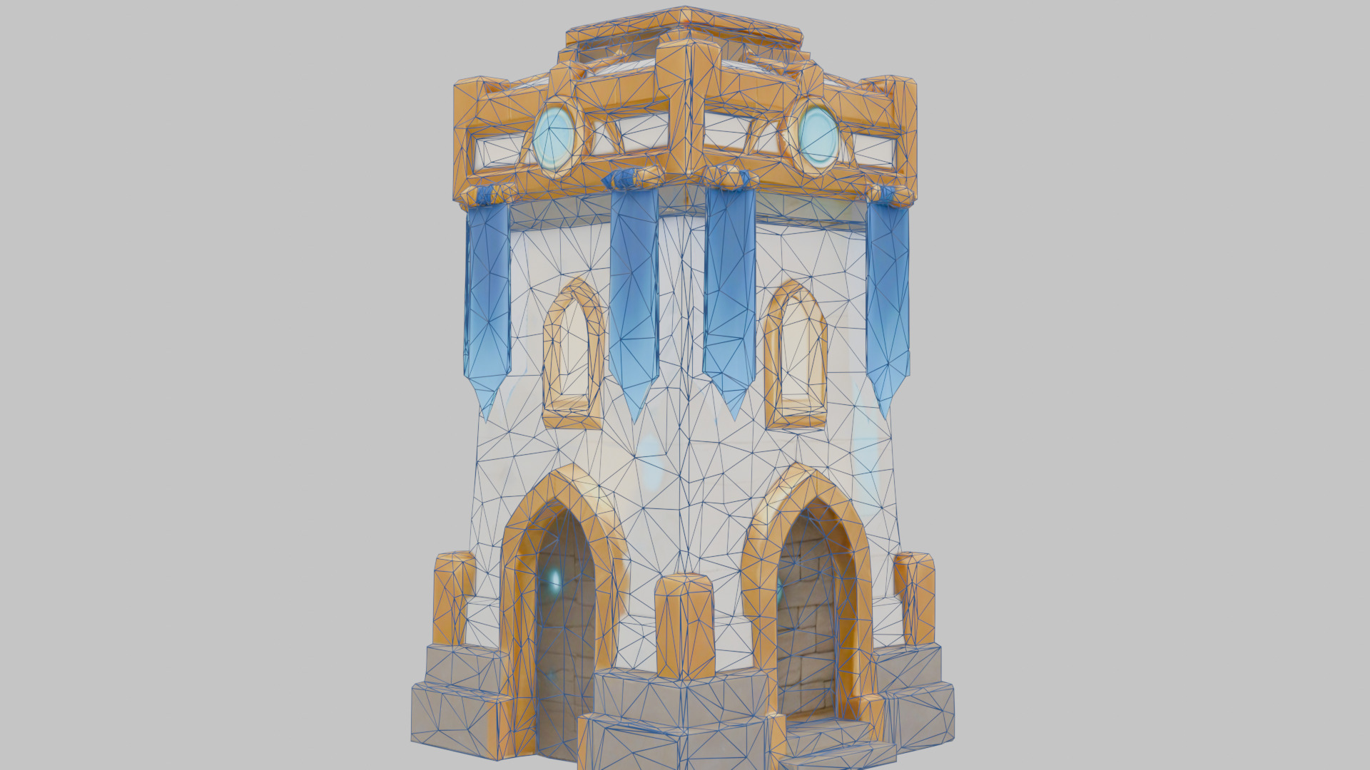 Fantasy Medieval Tower 3D Model Low-poly 3D model_12
