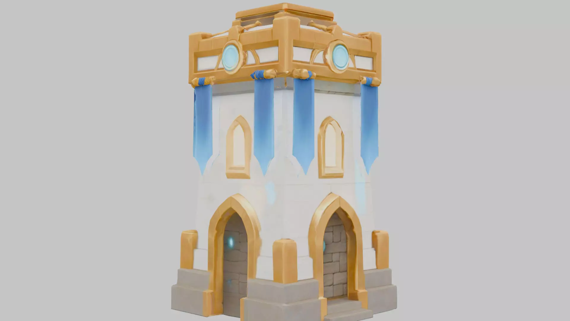Fantasy Medieval Tower 3D Model Low-poly 3D model_0