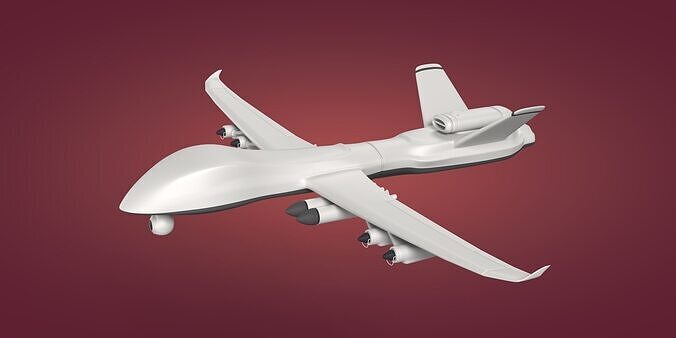 Generic UCAV - UAV - Military Combat Drone Low-poly 3D model