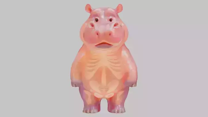 Cartoon Hippo 3D Model