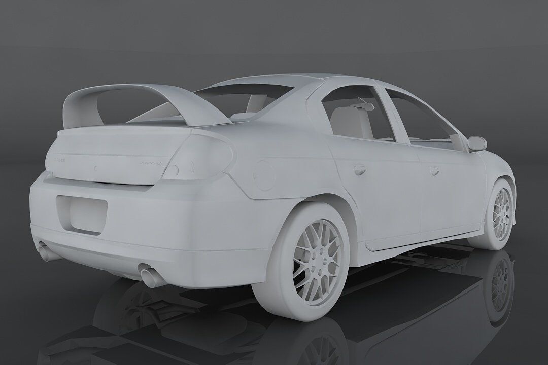 Dodge Neon SRT4 Low-poly 3D model_11