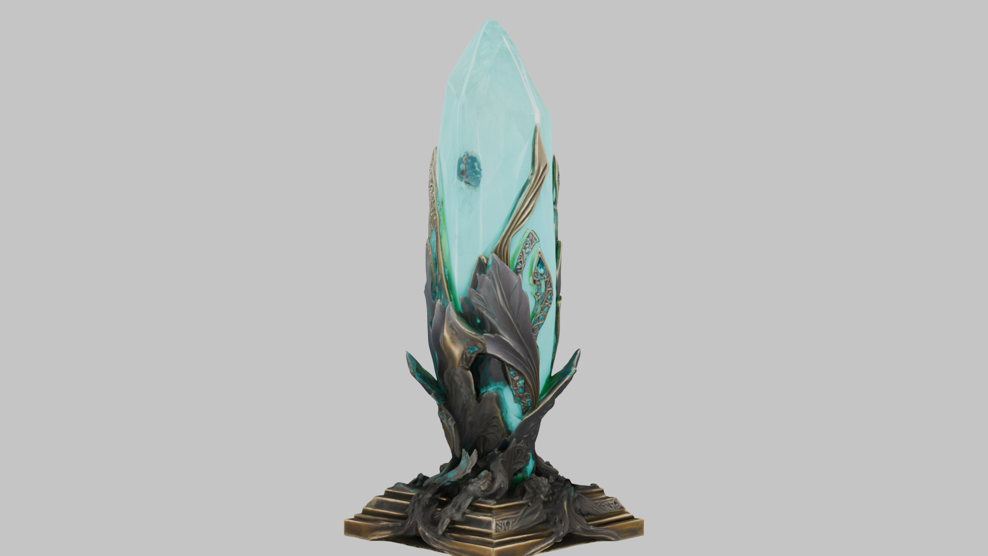 Emerald Obelisk Low-poly 3D model_1