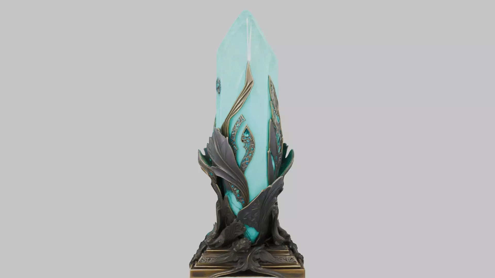 Emerald Obelisk Low-poly 3D model_0