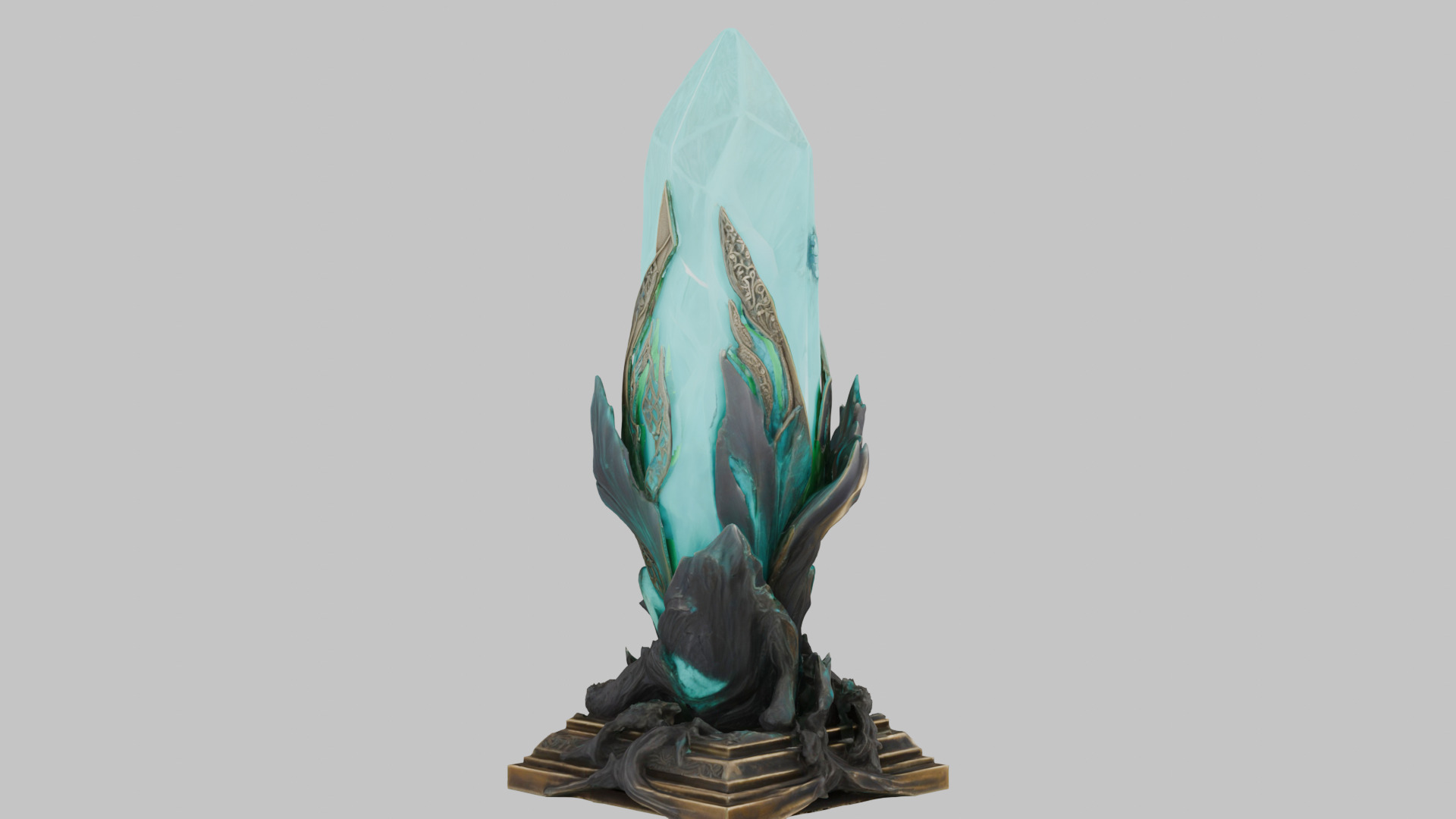 Emerald Obelisk Low-poly 3D model_3
