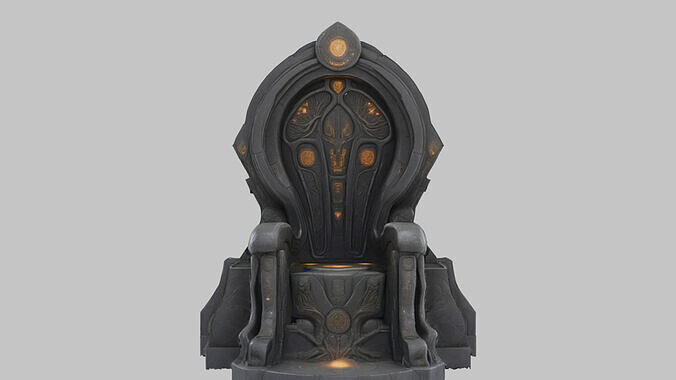 Stone Hooded Throne 3D Model Low-poly 3D model