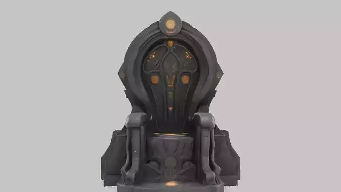 Stone Hooded Throne 3D Model