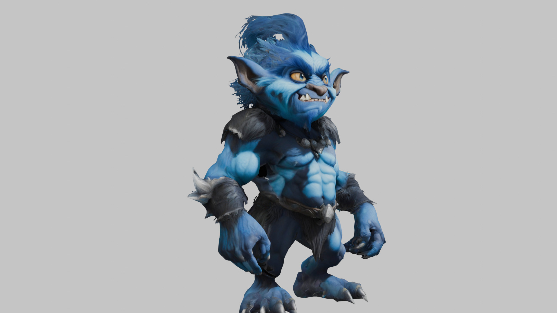 Blue Forest Goblin 3D Model Low-poly 3D model_1