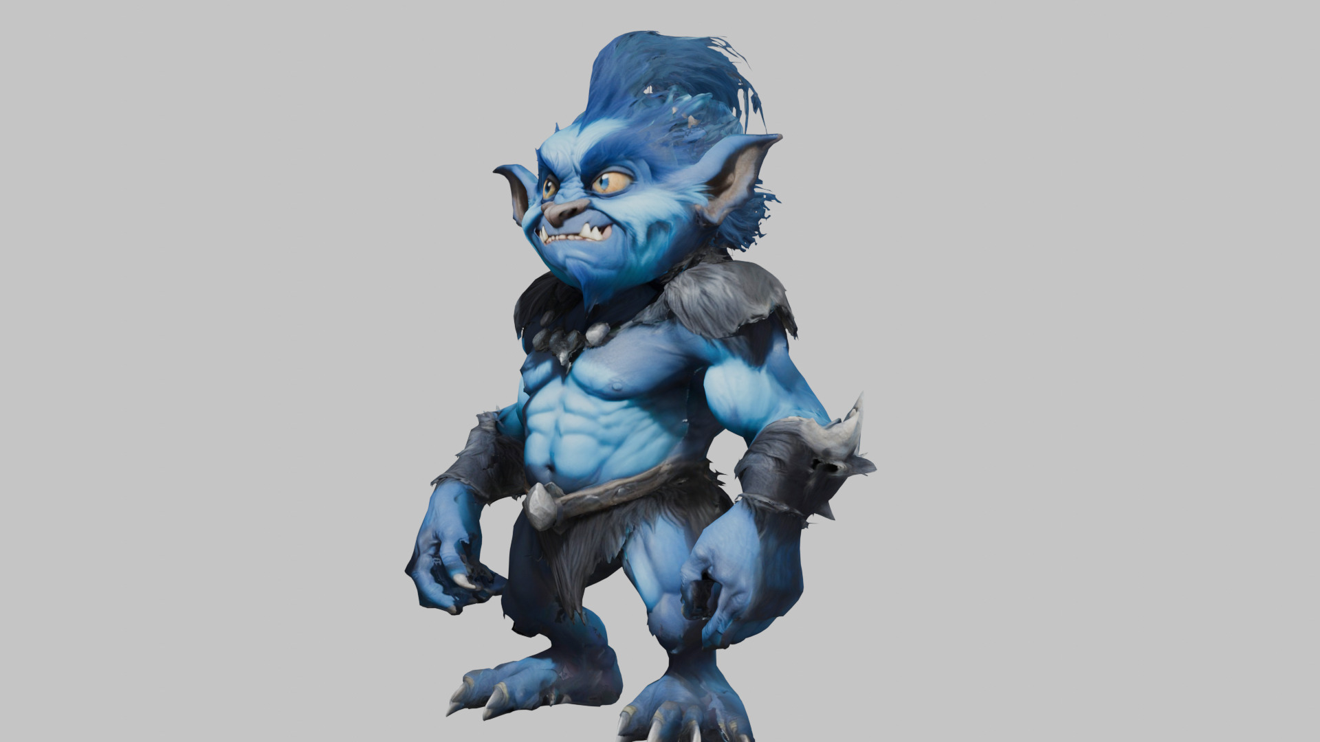 Blue Forest Goblin 3D Model Low-poly 3D model_7