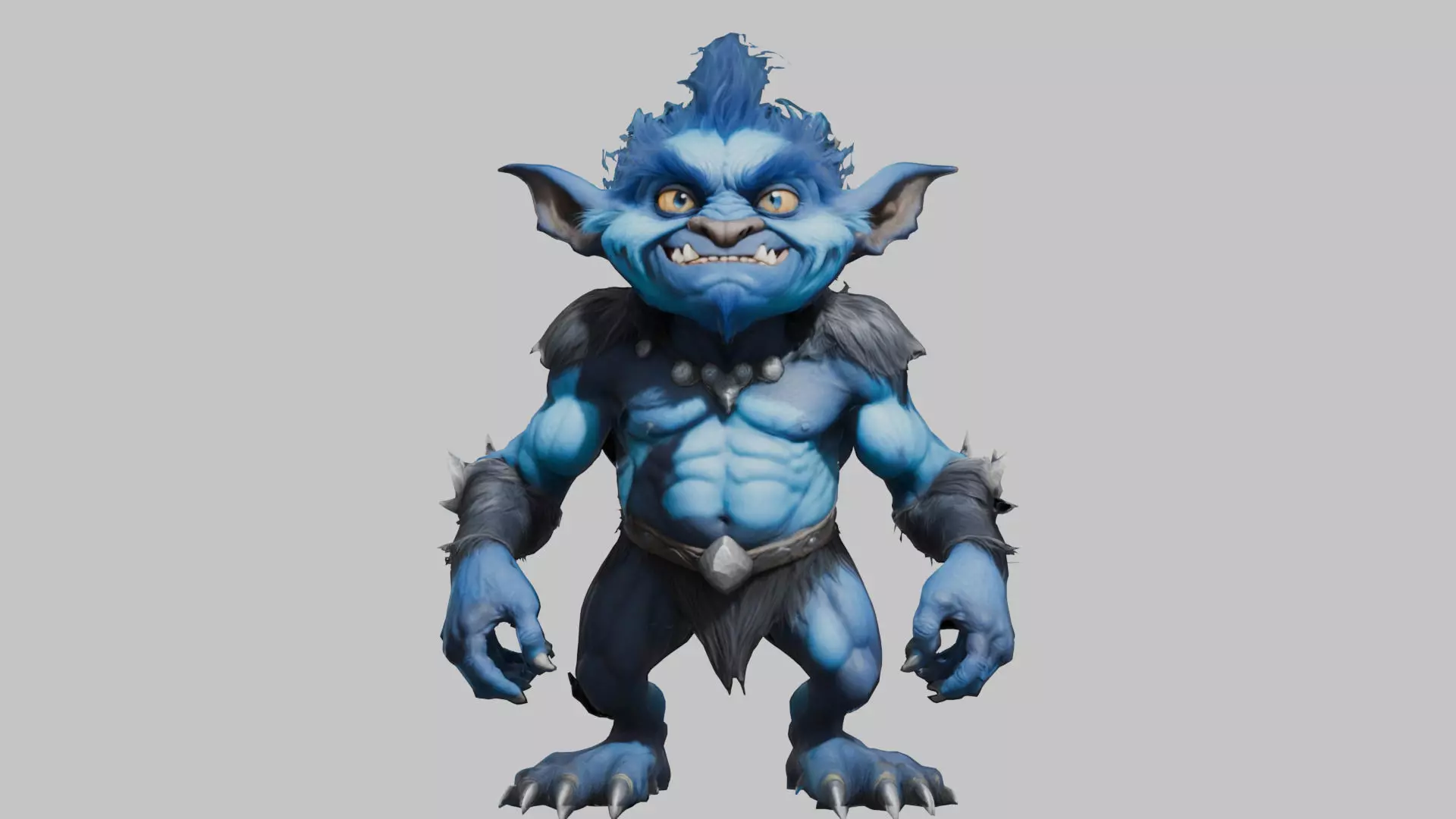 Blue Forest Goblin 3D Model Low-poly 3D model_0