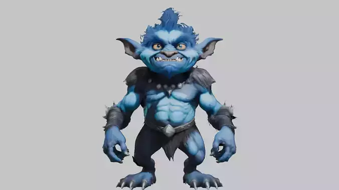 Blue Forest Goblin 3D Model