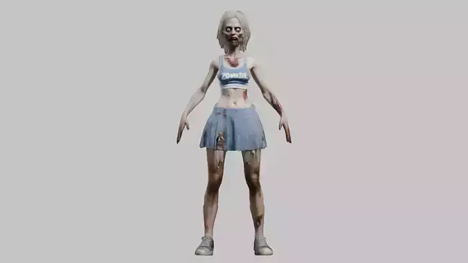 Female Character in Dress 3D Model