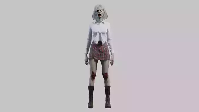 Female Anime Character 3D Model Low-poly 3D model