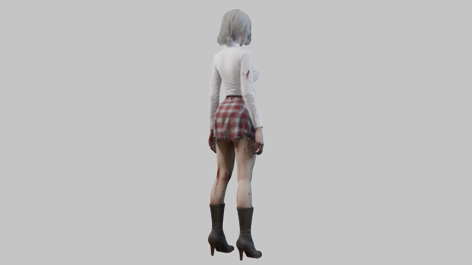 Female Anime Character 3D Model Low-poly 3D model_3