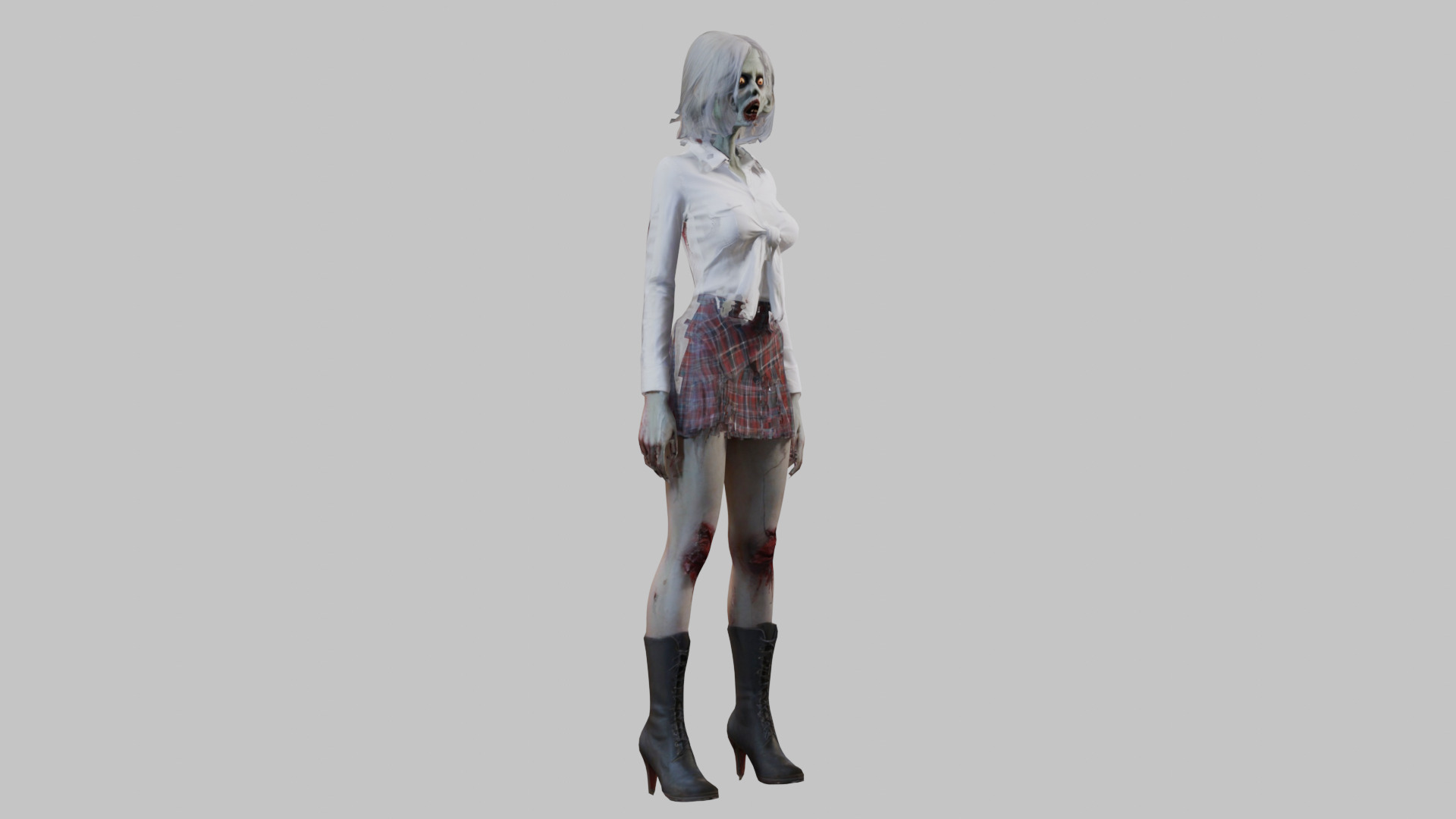 Female Anime Character 3D Model Low-poly 3D model_1