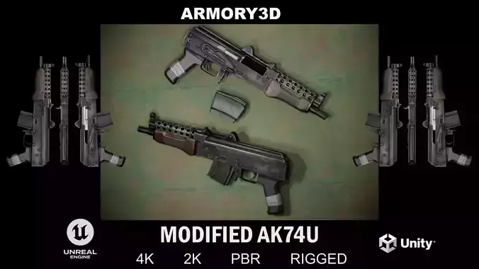 GAME READY MODIFIED AK74U PBR RIGGED