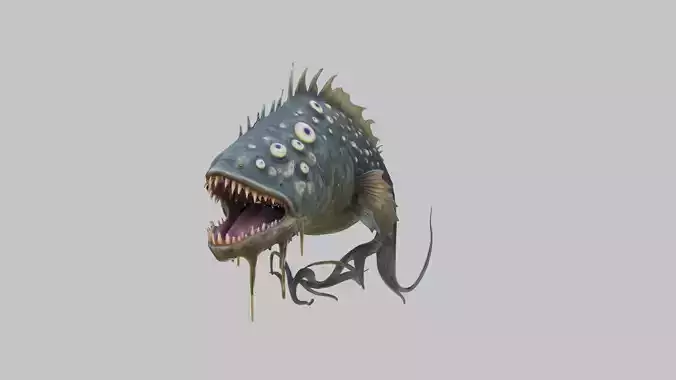 Abyssal Glare Monster 3D Model Low-poly 3D model